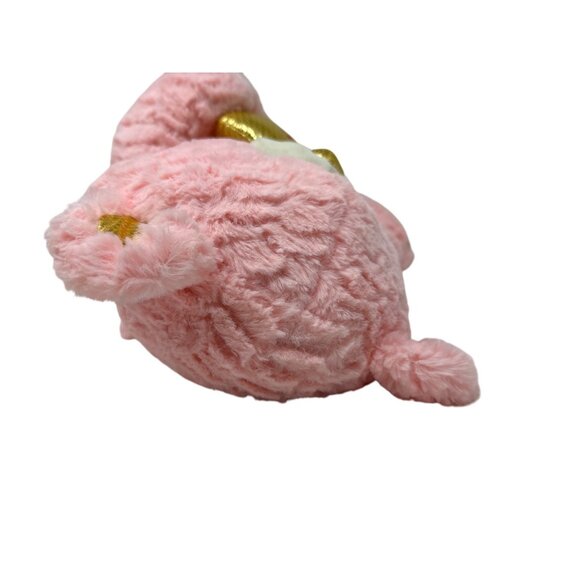 Plush Pink Teddy Bear Golden Heart Feet Hello Cutie Pie Stuffed Animal Valentine - Picture 6 of 9